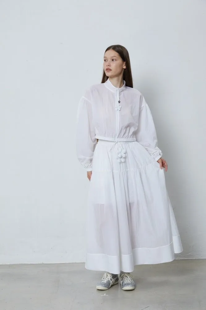 Sunscreen Long Skirt in White-