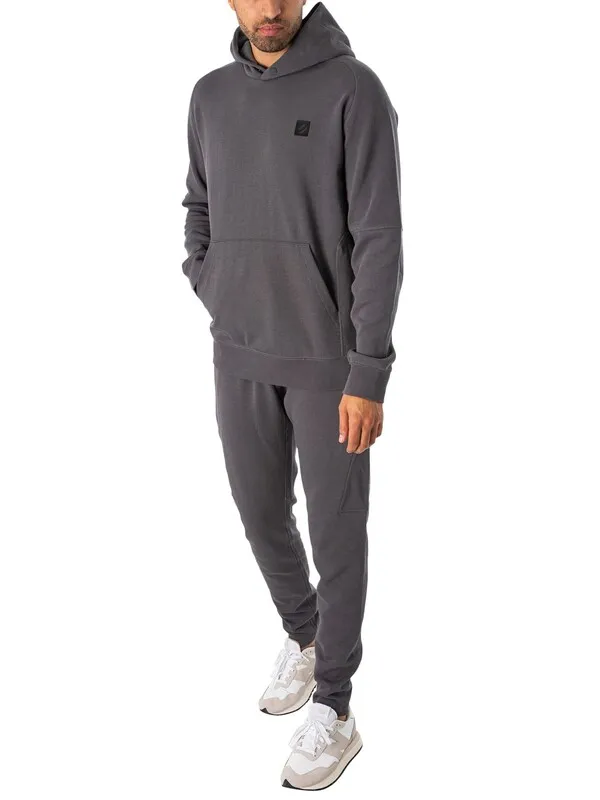 Superdry Code Tech Relaxed Pullover Hoodie - Dark Slate Grey