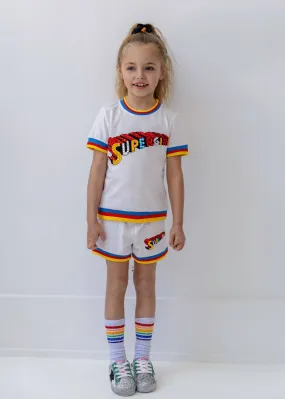 Supergirl White Short Set