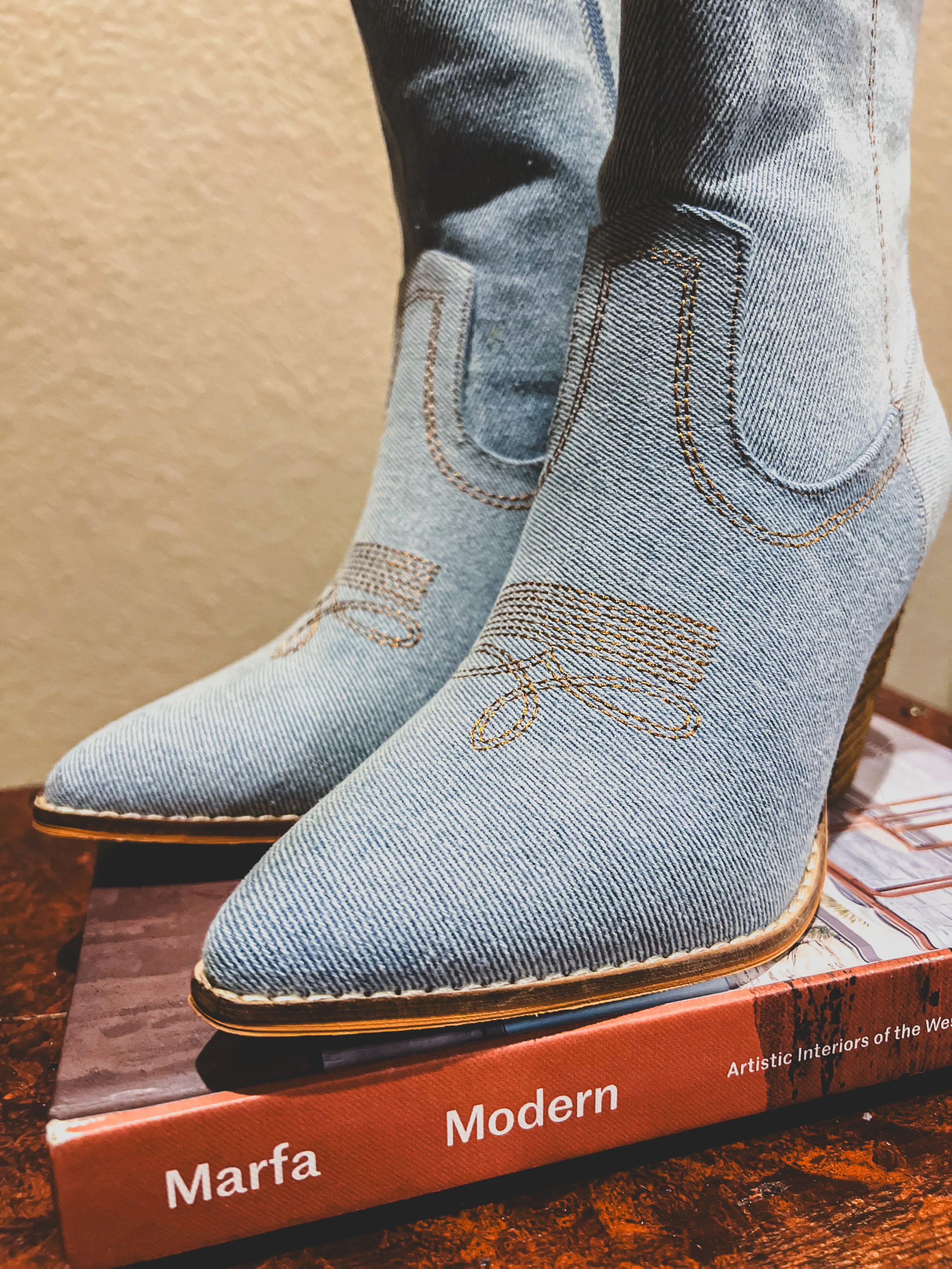 Tall Denim Western Boot