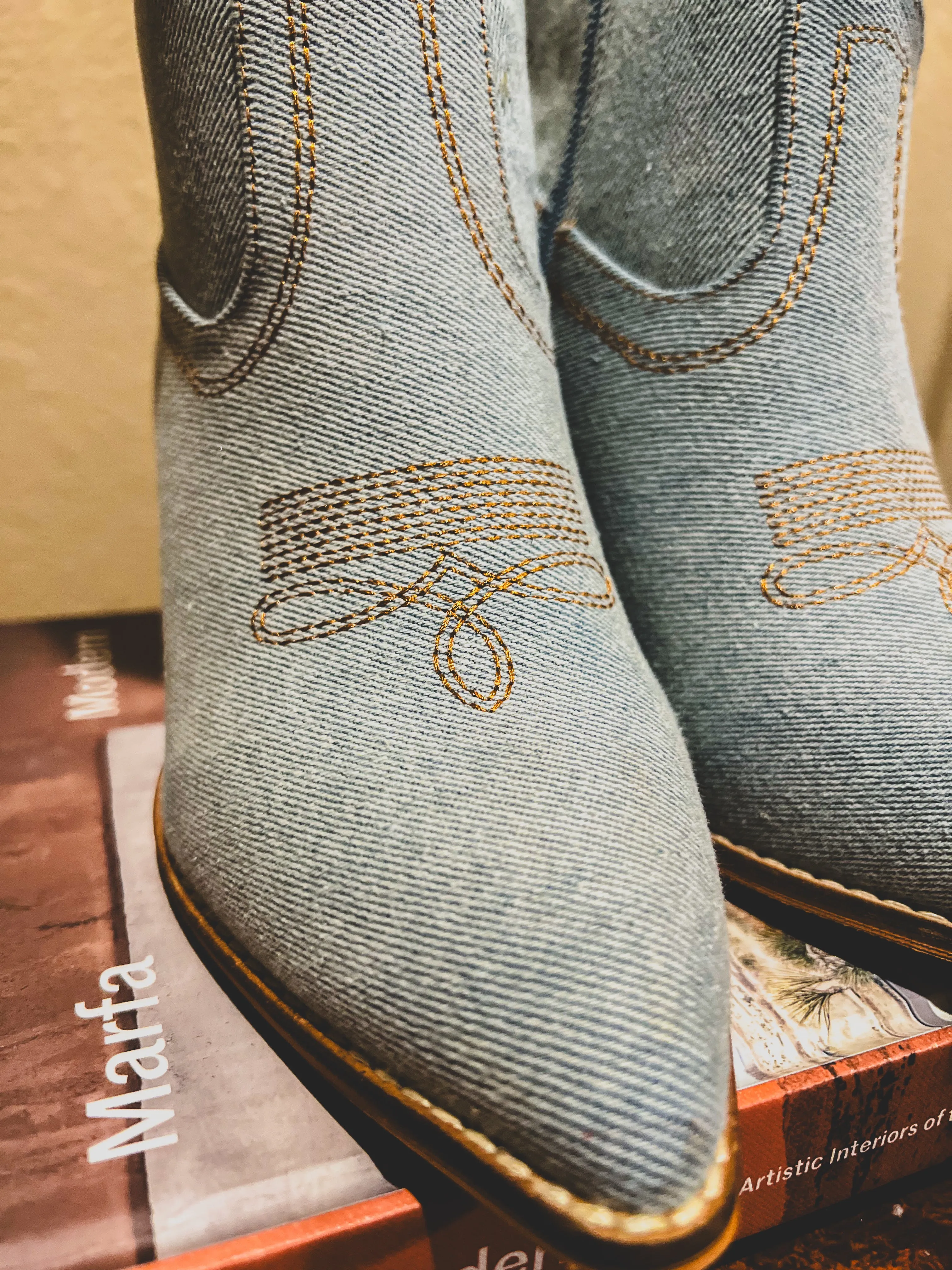 Tall Denim Western Boot