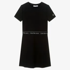 Teen Girls Black Logo Dress