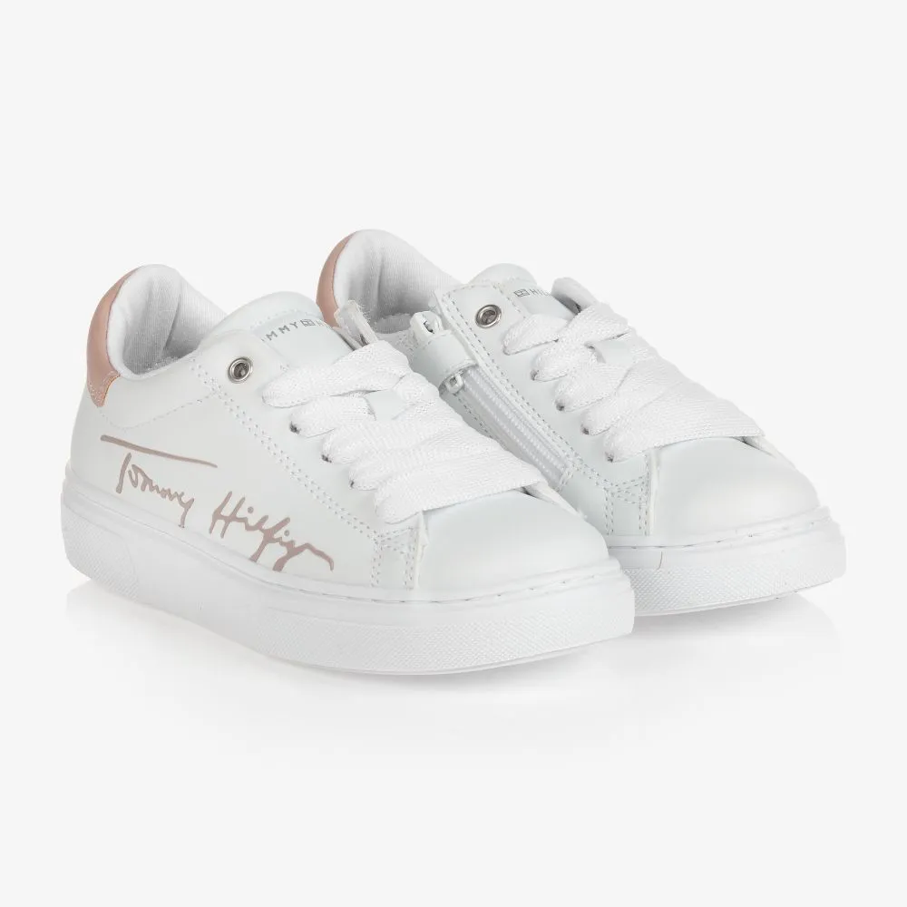 Teen White & Pink Trainers