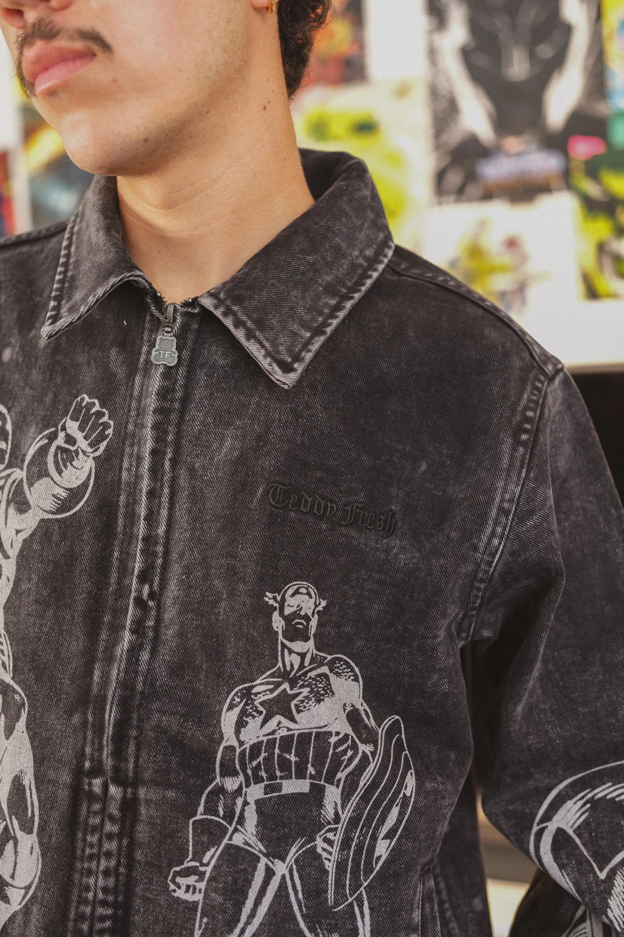 TF x Marvel Acid Wash Jacket