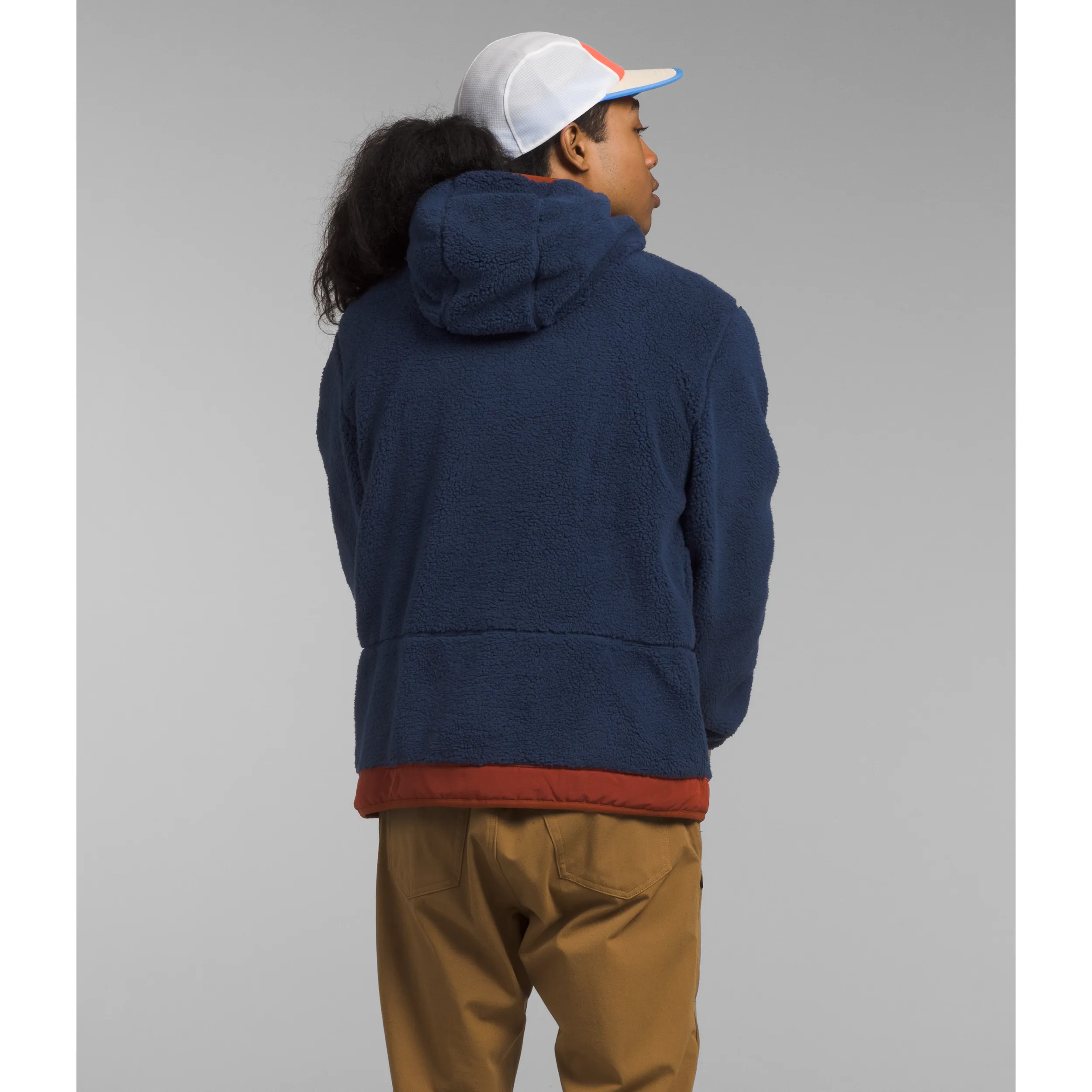 The North Face Men's Campshire Fleece Hoodie in Summit Navy Brandy Brown