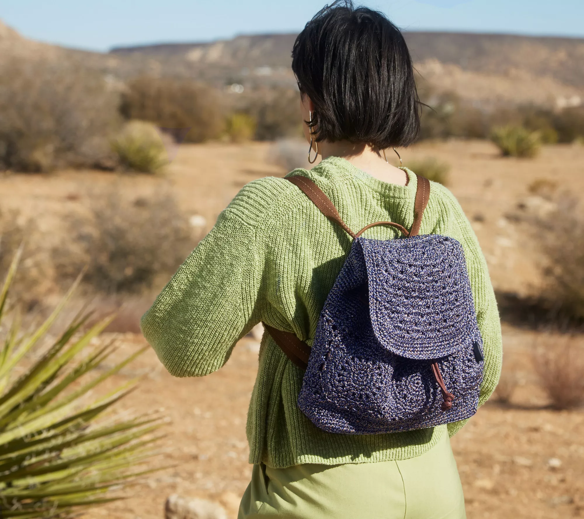 The Sak Sayulita Crochet Backpack