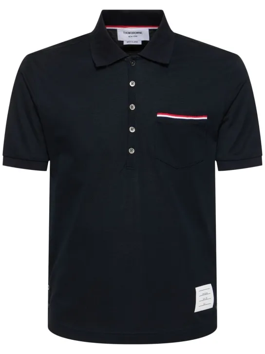 Thom Browne   Mercerized cotton piquet polo 