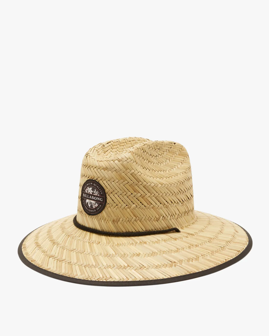 Tides Patch Straw Hat - Black