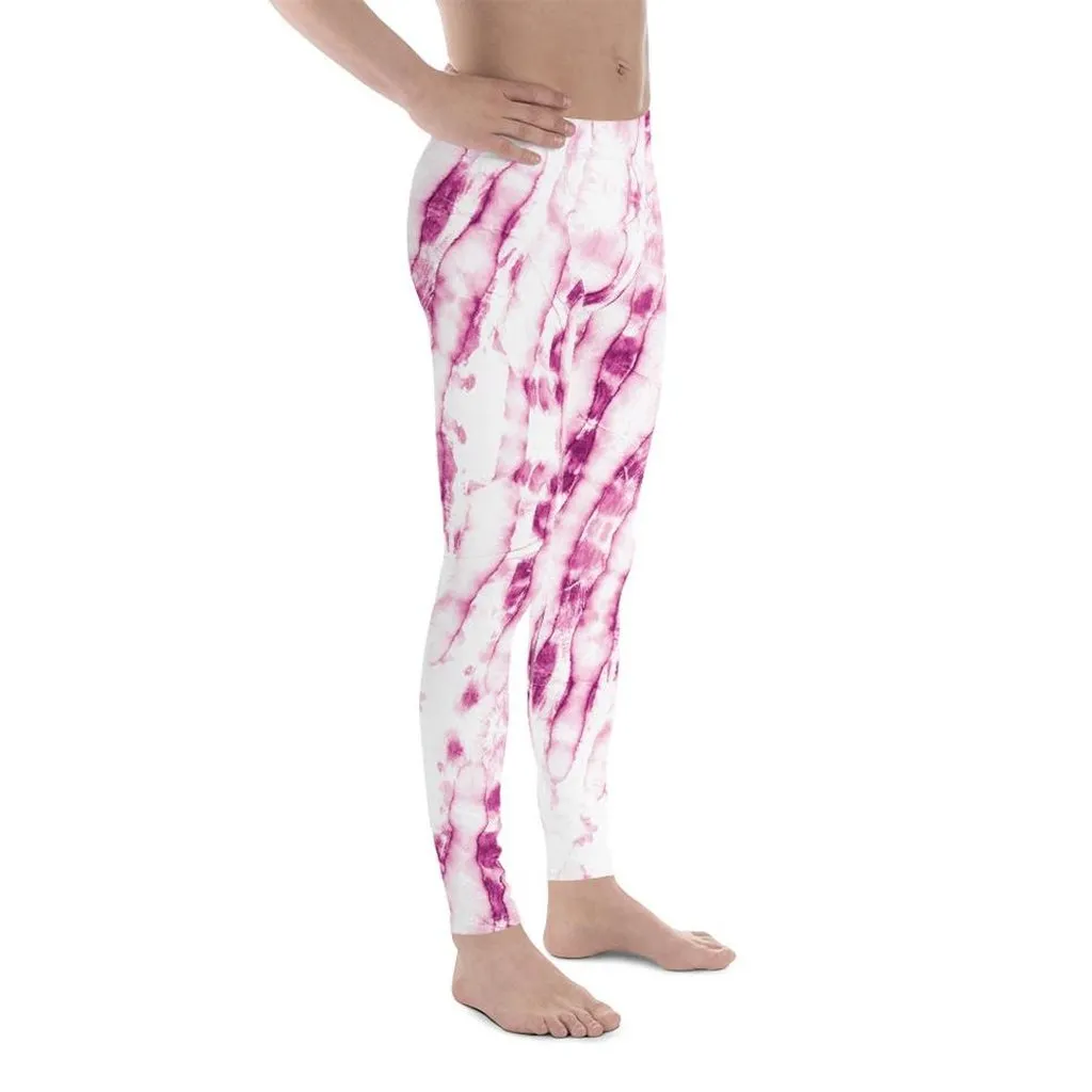 Tie Dye Pinkish Men's Leggings
