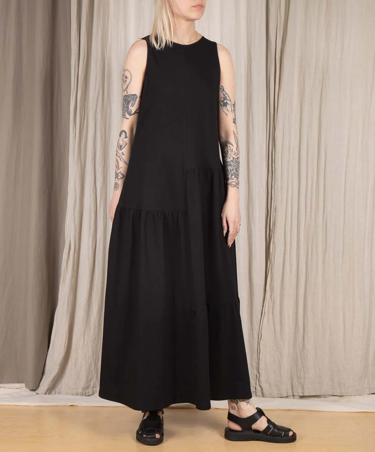 Tier Tank Dress - Black