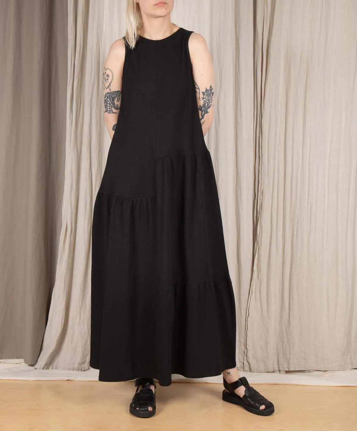 Tier Tank Dress - Black