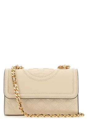 Tory Burch Sand Leather Small Fleming Shoulder Bag