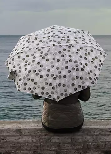 Totes Eco-Brella® X-Tra Strong Auto Open/Close Textured Dots Print Umbrella | Grattan