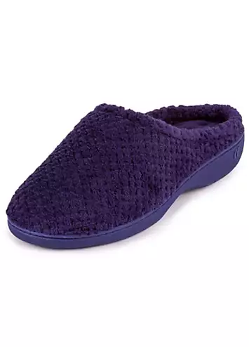 Totes Isotoner Ladies Popcorn Terry Navy Mule Slipper | Grattan