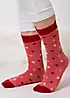 Totes Ladies Pack of 3 Original Christmas Robin Slipper Socks