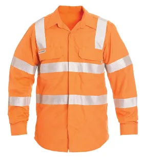 Tuffa Workwear Tuffa - Shirt - Womens - Open Front - Flame Retardant - VIC - Rail Taped - Orange - VICOFRAIL-100F-ORA-6