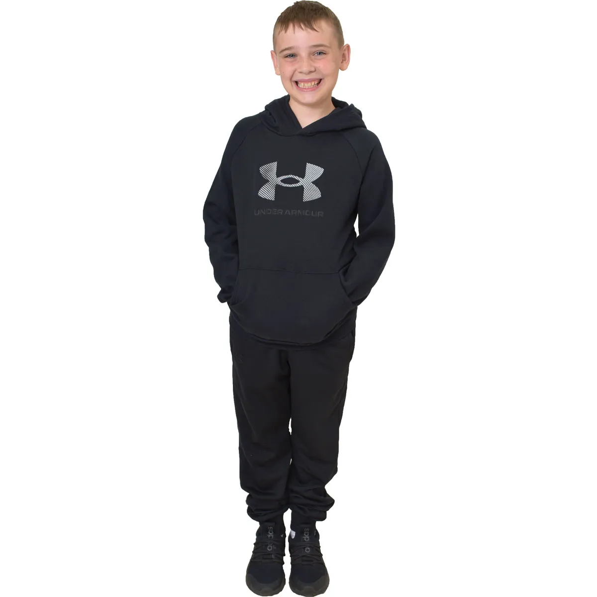 Under Armour Boys' UA Rival Fleece Big Logo Print Fill Hoodie