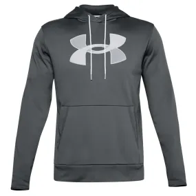 UNDER ARMOUR MEN'S ARMOUR FLEECE BIG LOGO HOODIE - GREY/WHITE