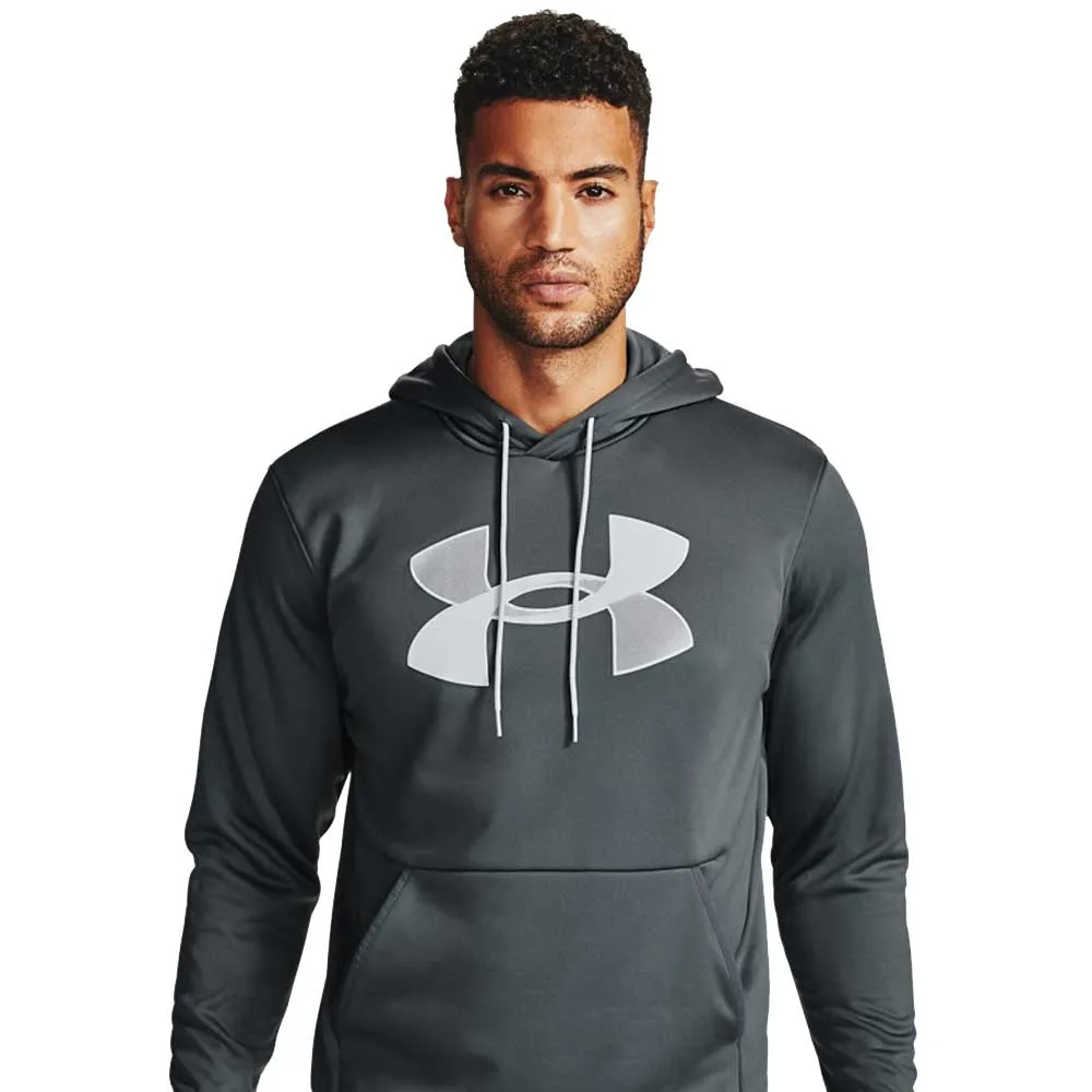 UNDER ARMOUR MEN'S ARMOUR FLEECE BIG LOGO HOODIE - GREY/WHITE