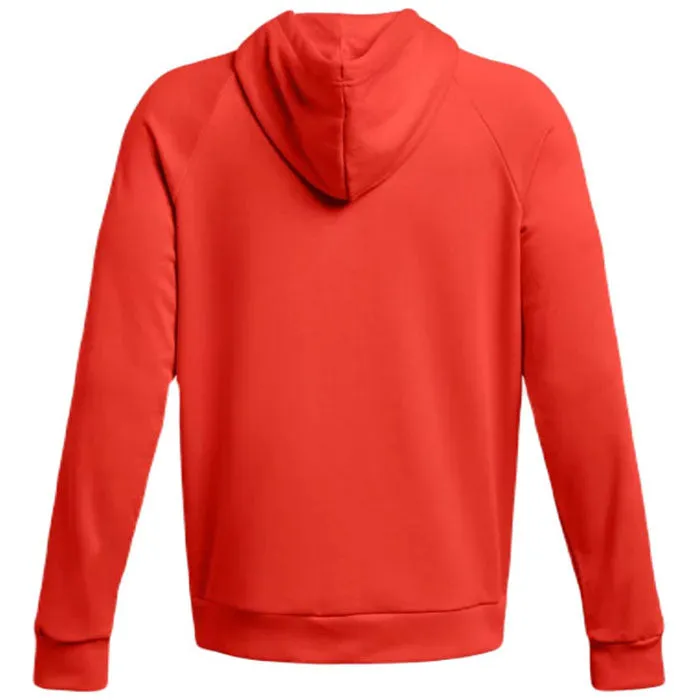 Under Armour Men's Dark Orange/White Rival Fleece Hoodie