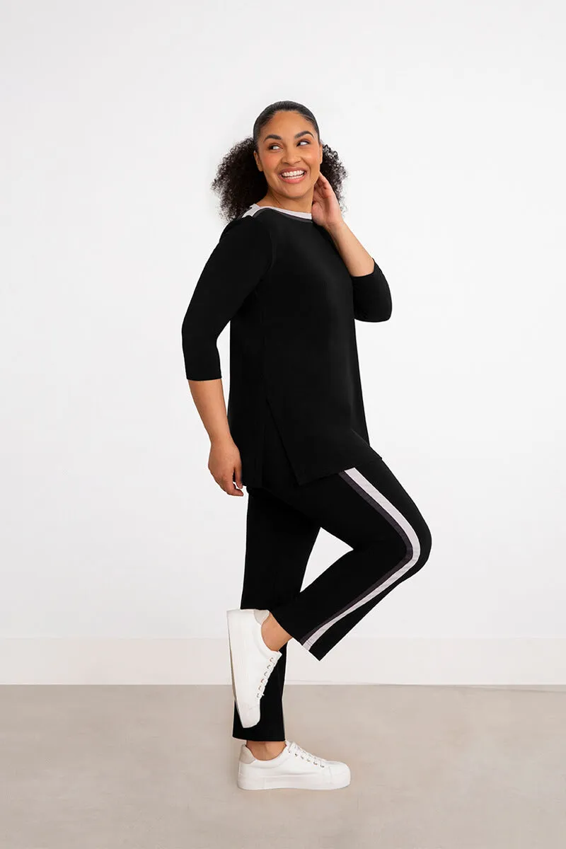 Underline Boat Neck Tunic | Black