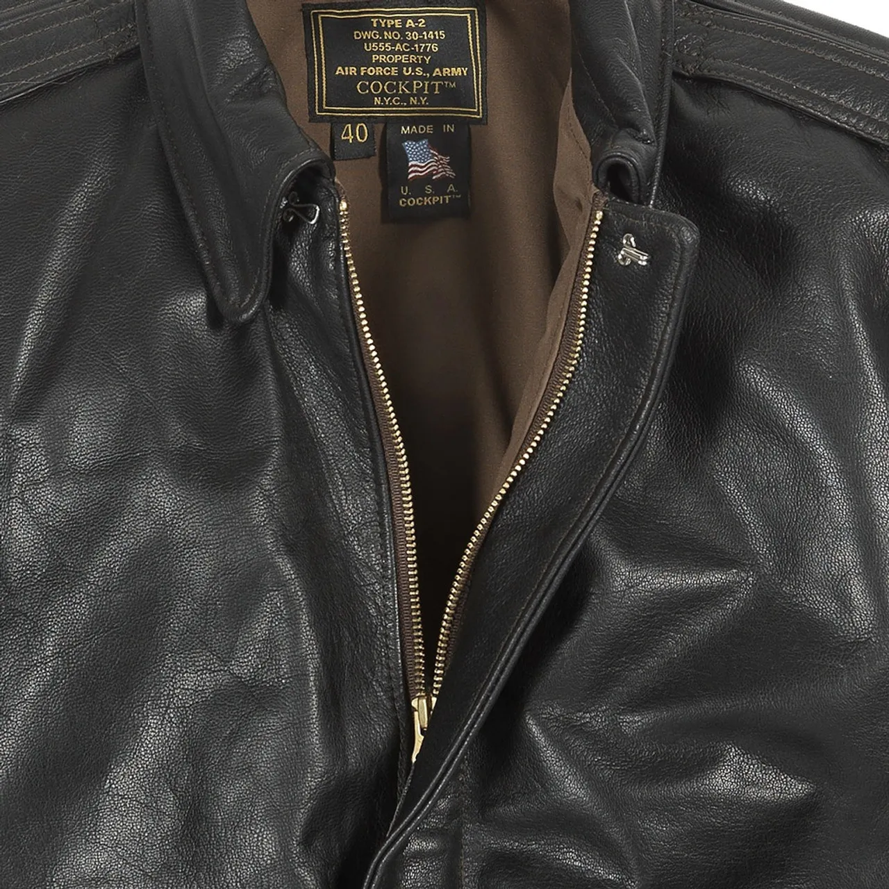 U.S.A.F First Reissue A-2 Since 1943 Jacket Brown Goatskin Leather USA Made