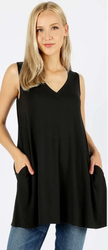 V-Neck Tank (W/ POCKETS)