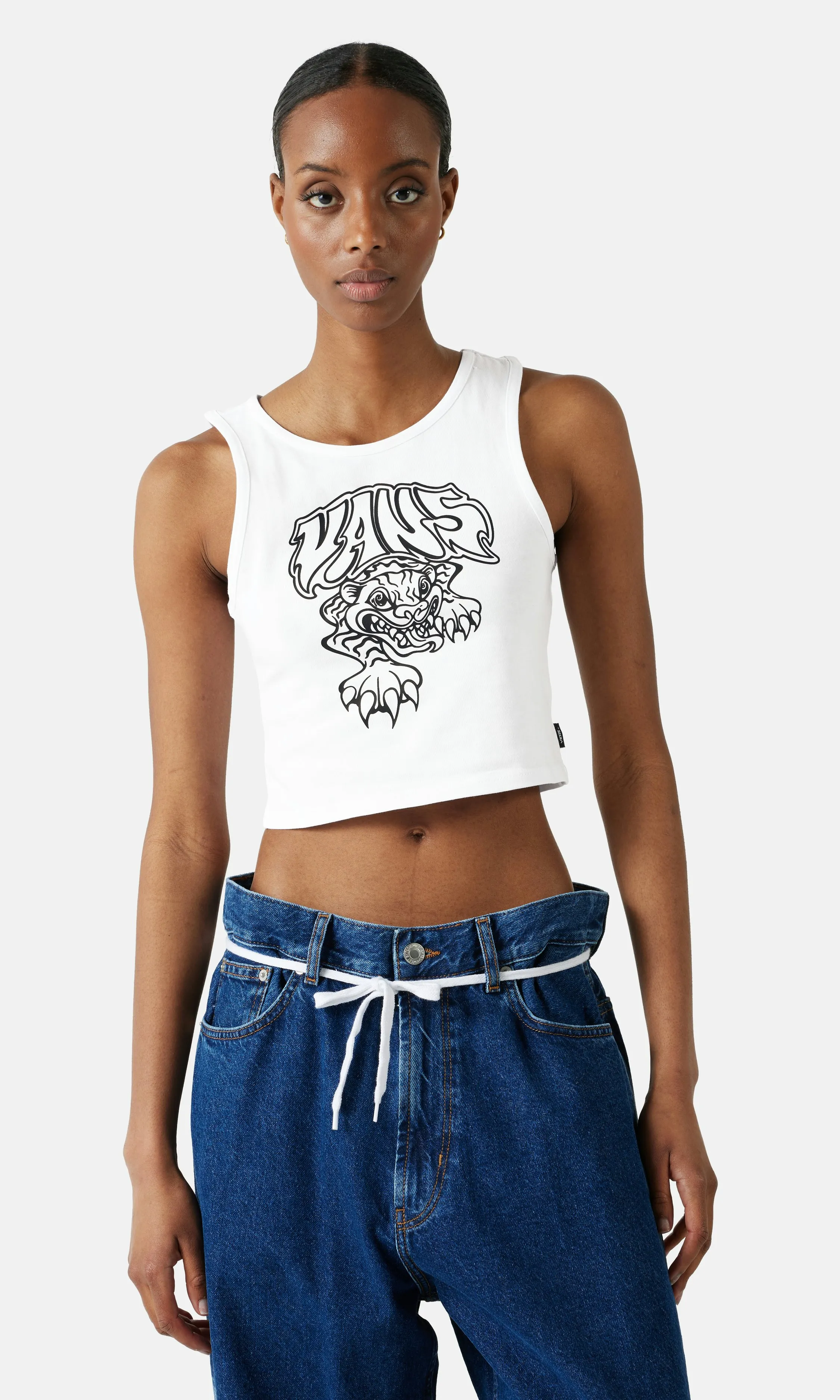 Vans Prowler Fitted Tank Top White | Women | Junkyard