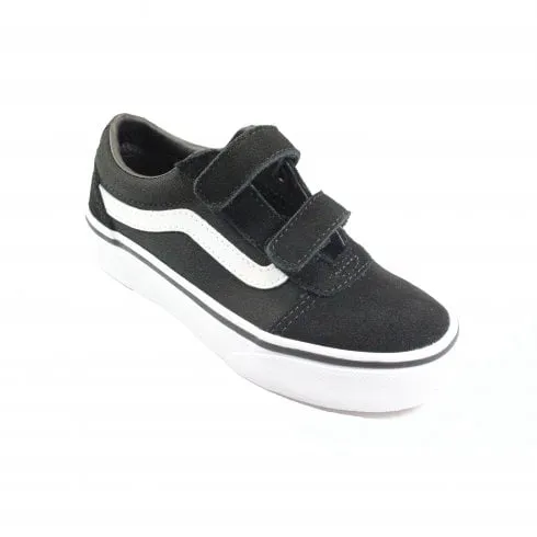 Vans Ward V | Black Suede/Canvas |  Childrens Rip Tape Sneakers