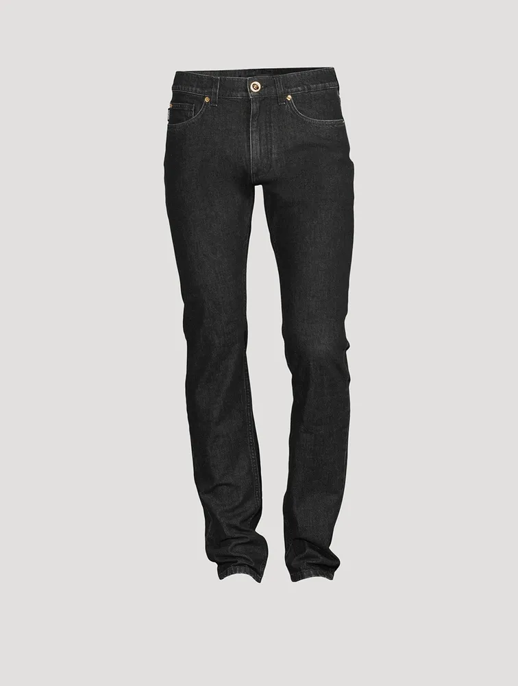 VERSACE Cotton Slim-Fit Jeans With Medusa Pocket