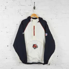 Vintage 1/4 Zip Up NFL Cincinnati Bengals Jacket - White/Black - L