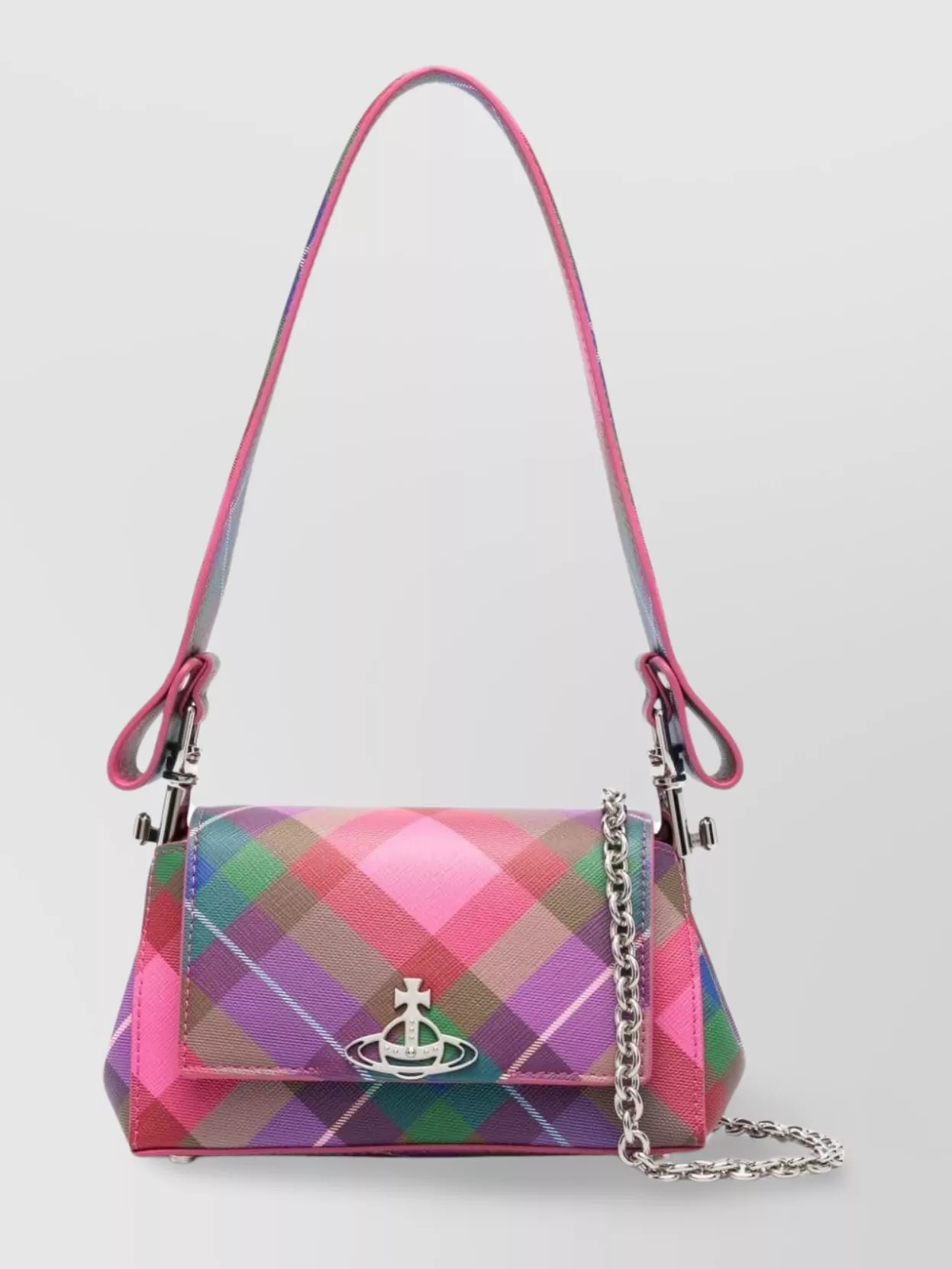 Vivienne Westwood   Faux leather tartan check shoulder bag