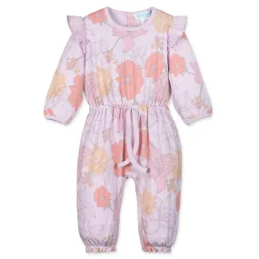 Waist-Tie Romper - Amelia on Pink  100% Pima Cotton