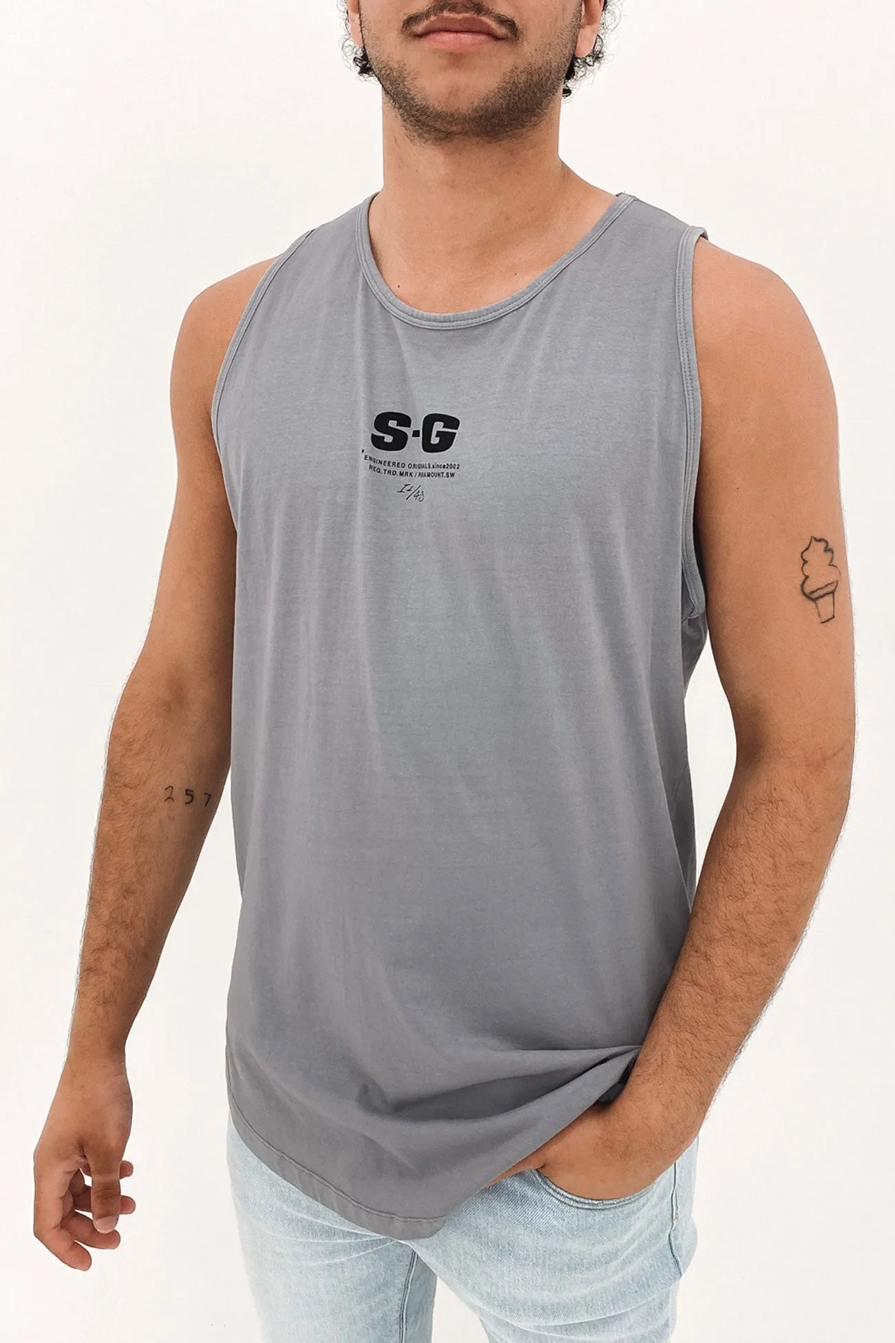 Washed Out Tank Grey