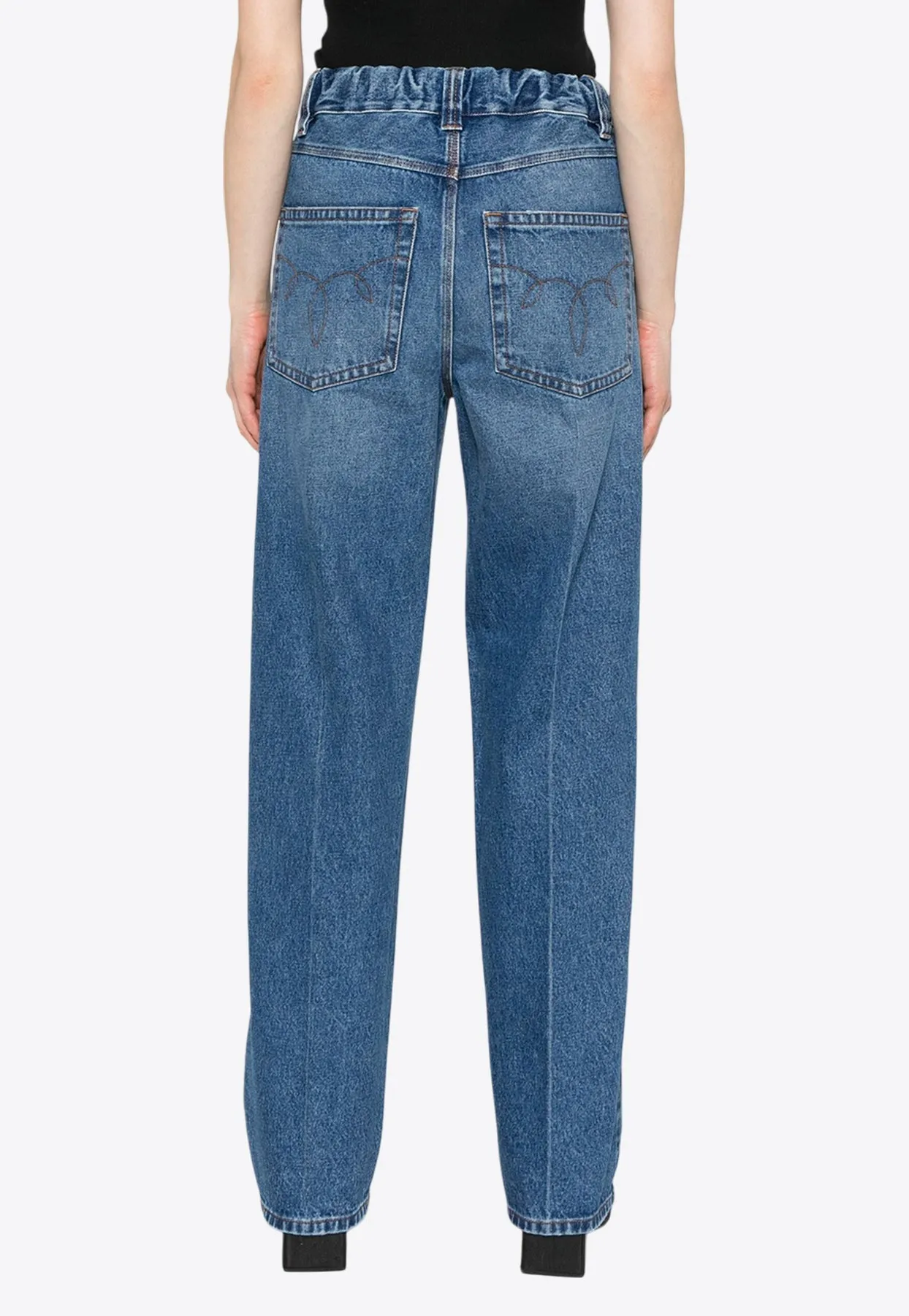 Washed Straight-Leg Jeans
