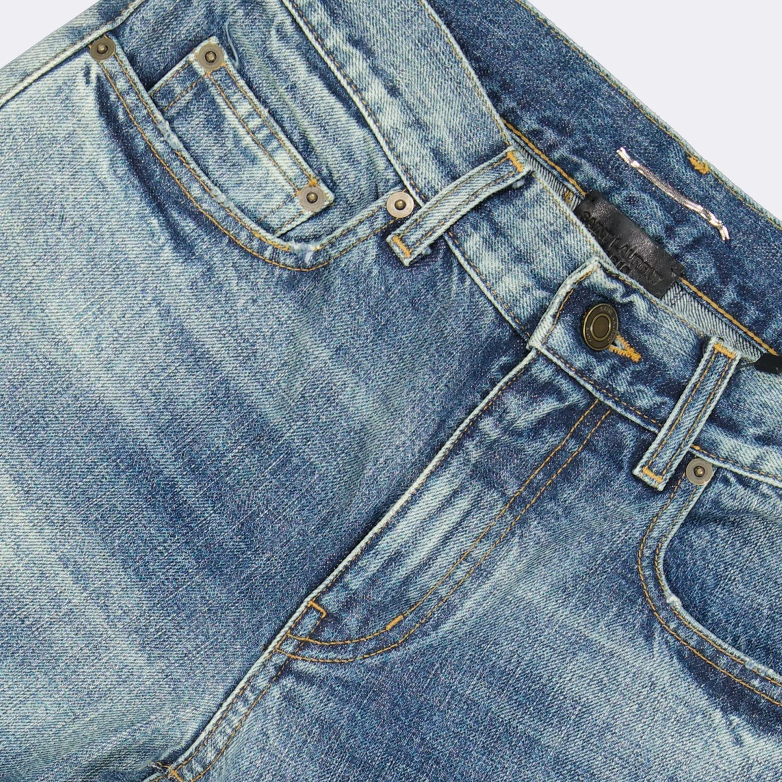 Washed straight-leg jeans