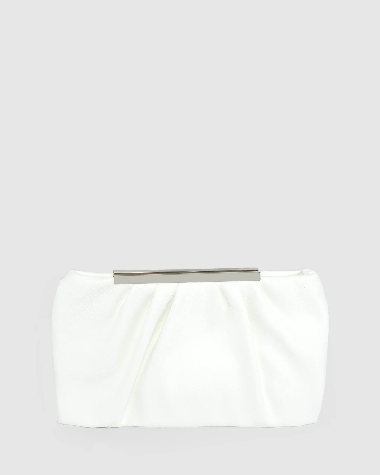 White Maya Pouch Clutch Bag