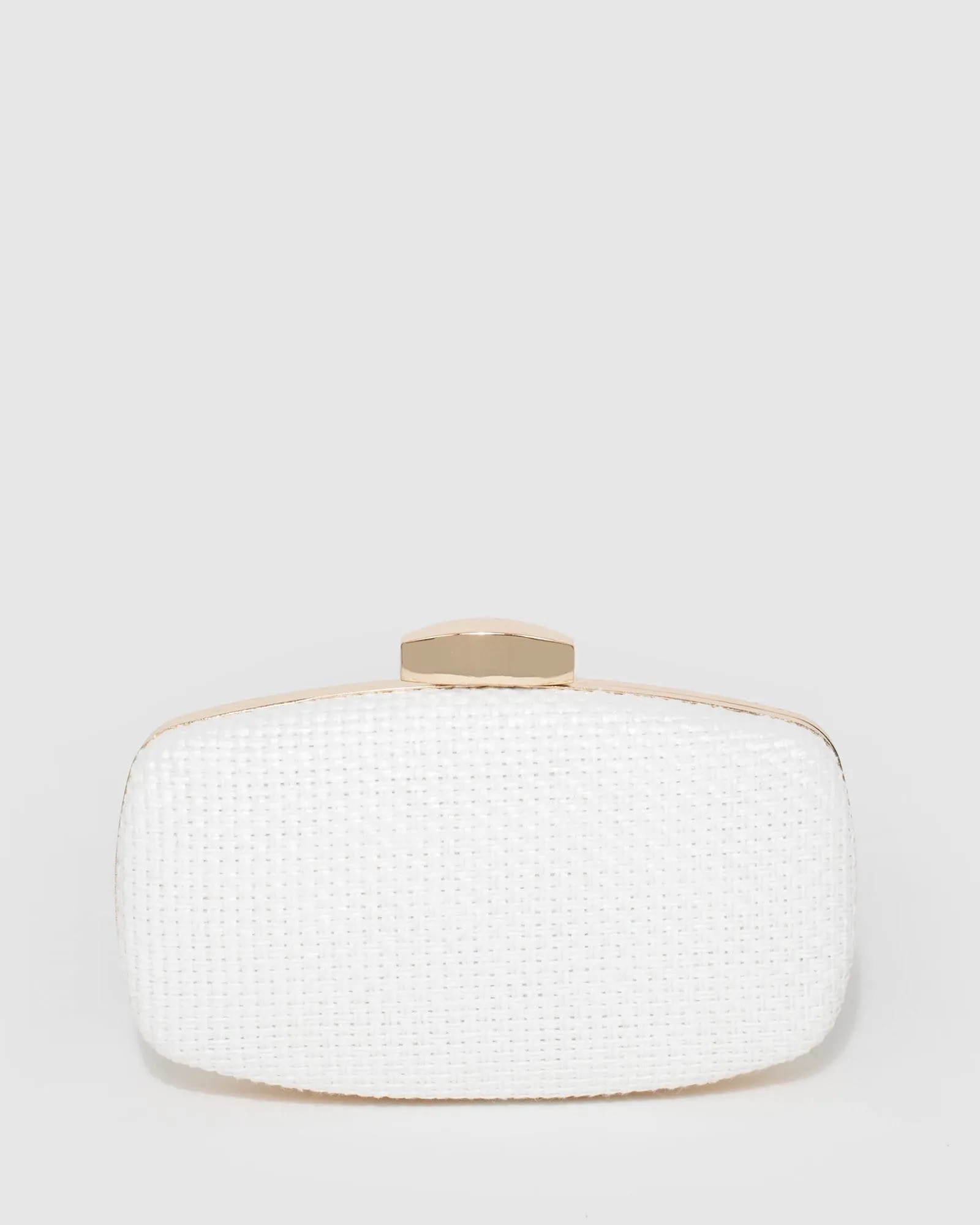 White Talia Weave Clutch Bag