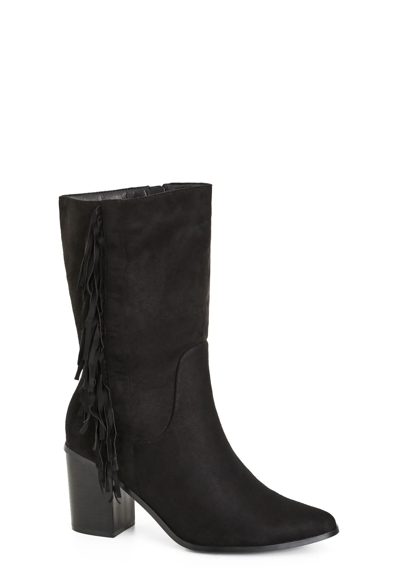 WIDE FIT Tassel Mid Boot - black