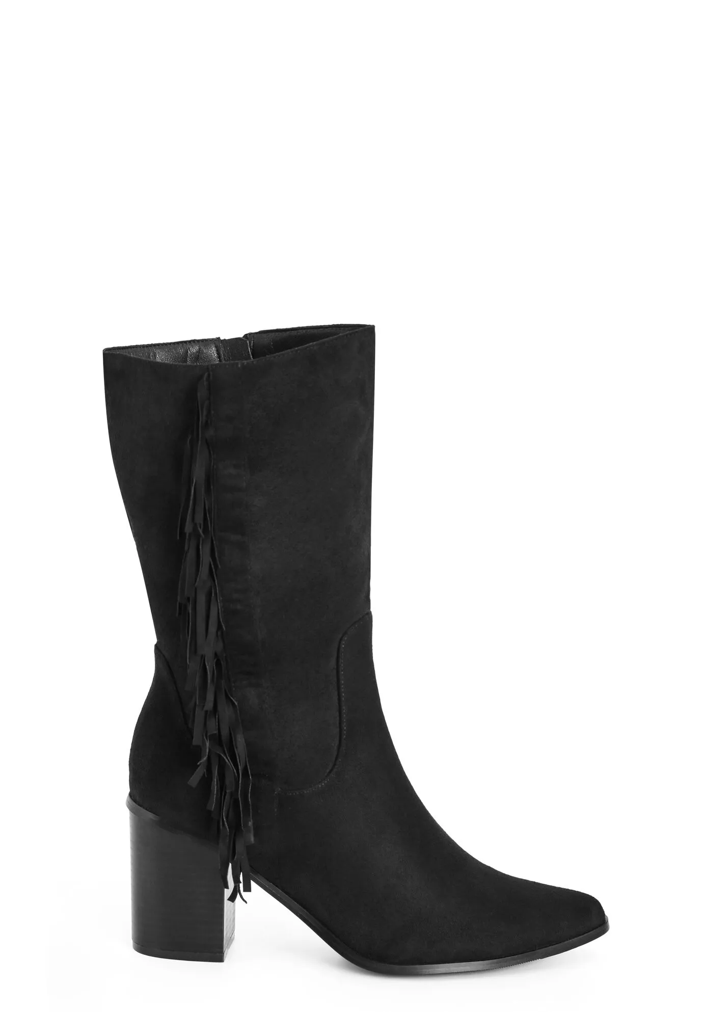 WIDE FIT Tassel Mid Boot - black