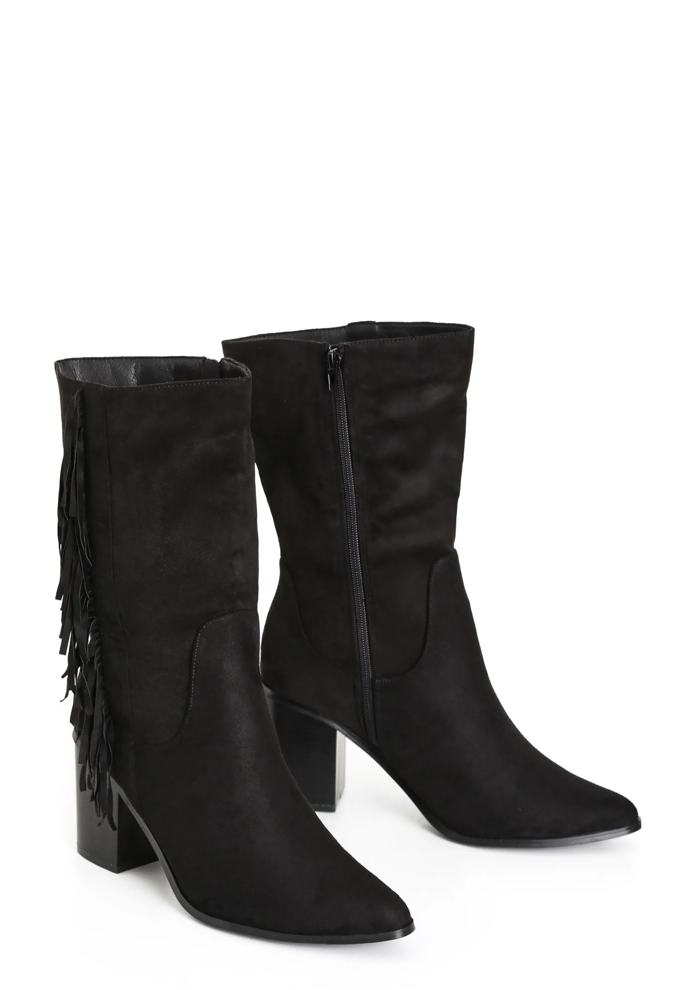 WIDE FIT Tassel Mid Boot - black