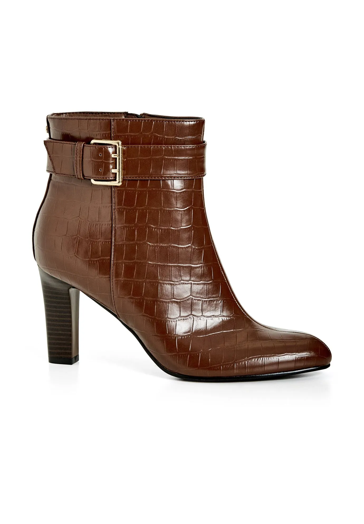 WIDE FIT Tory Ankle Boot - chocolate brown