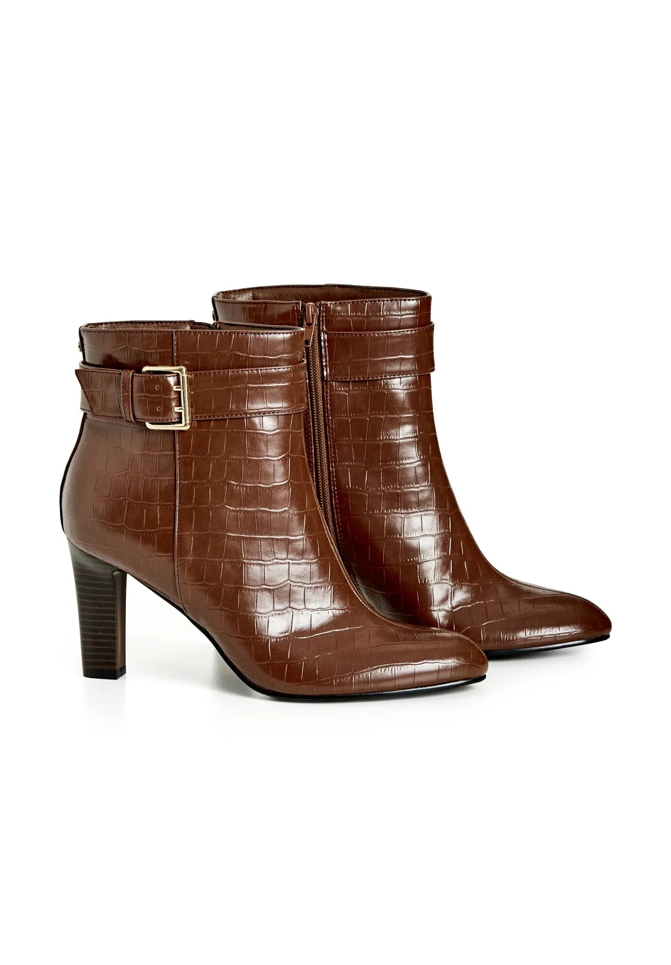 WIDE FIT Tory Ankle Boot - chocolate brown