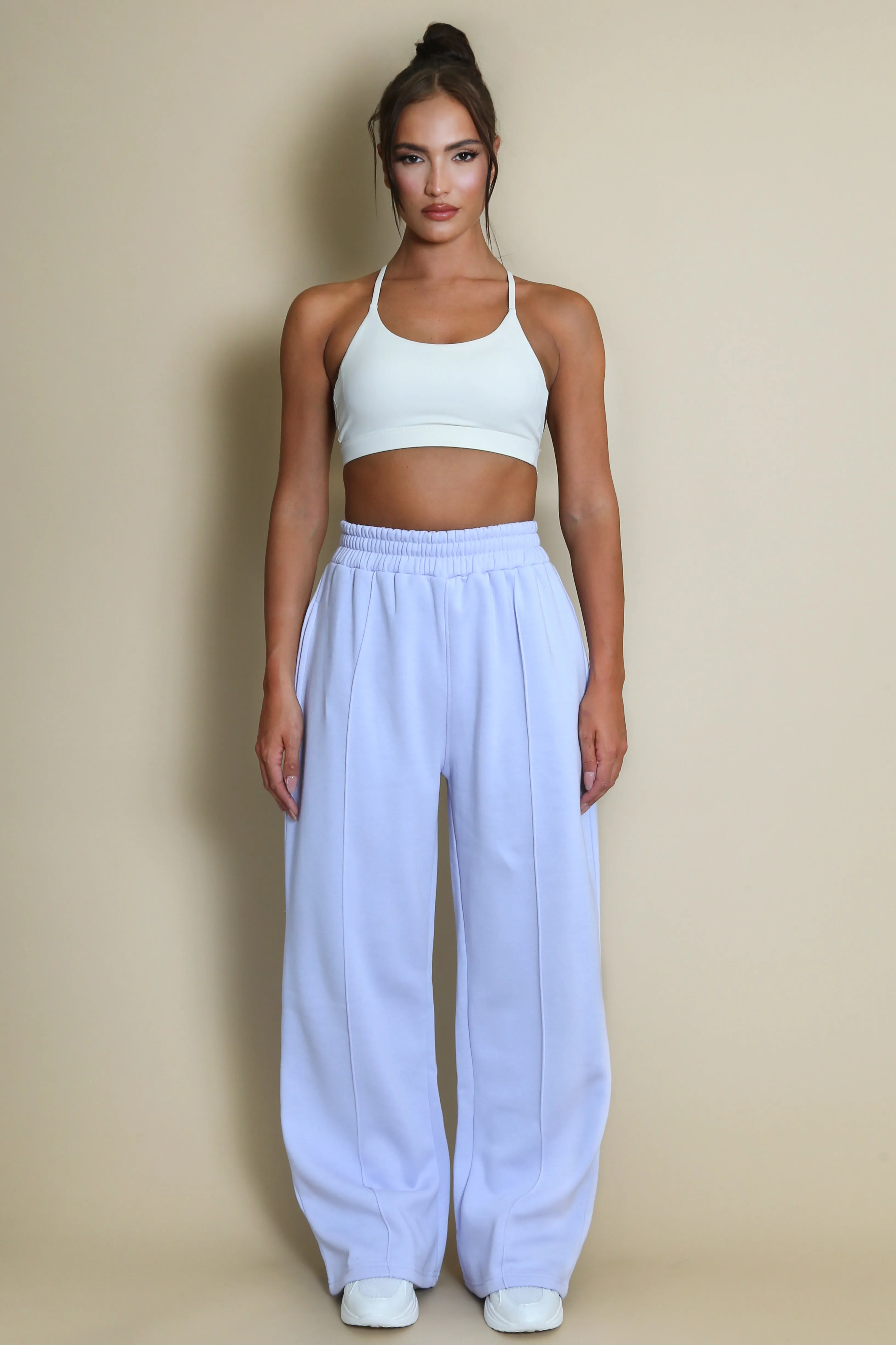 Wide Leg Joggers In Lilac