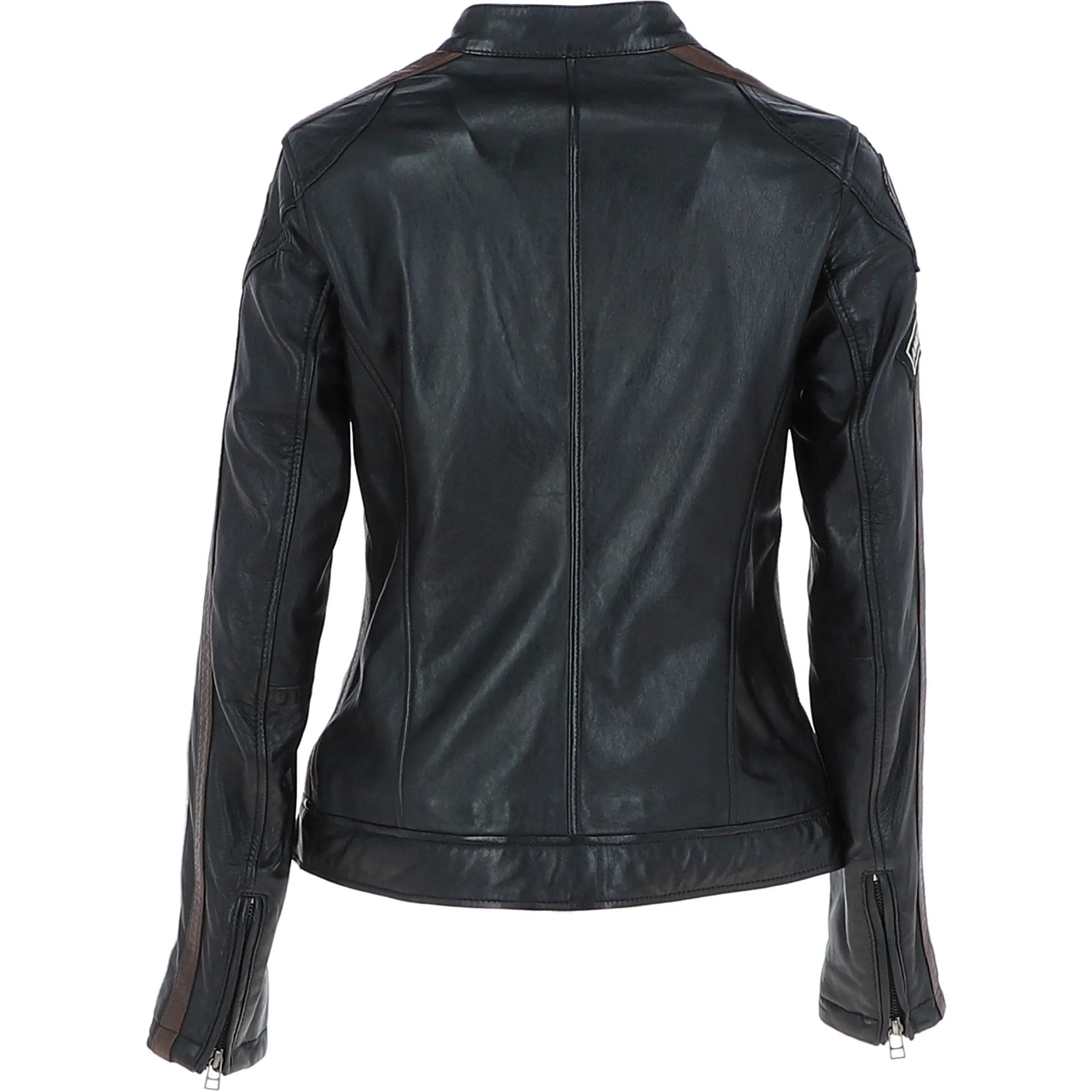 Women's Fashion Leather Biker Style Jacket Black: 1133