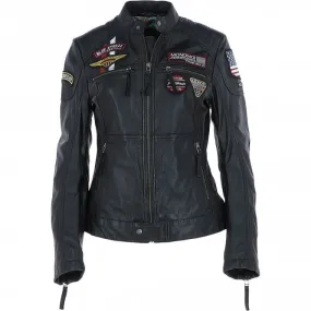 Women's Fashion Leather Biker Style Jacket Black: Jessica