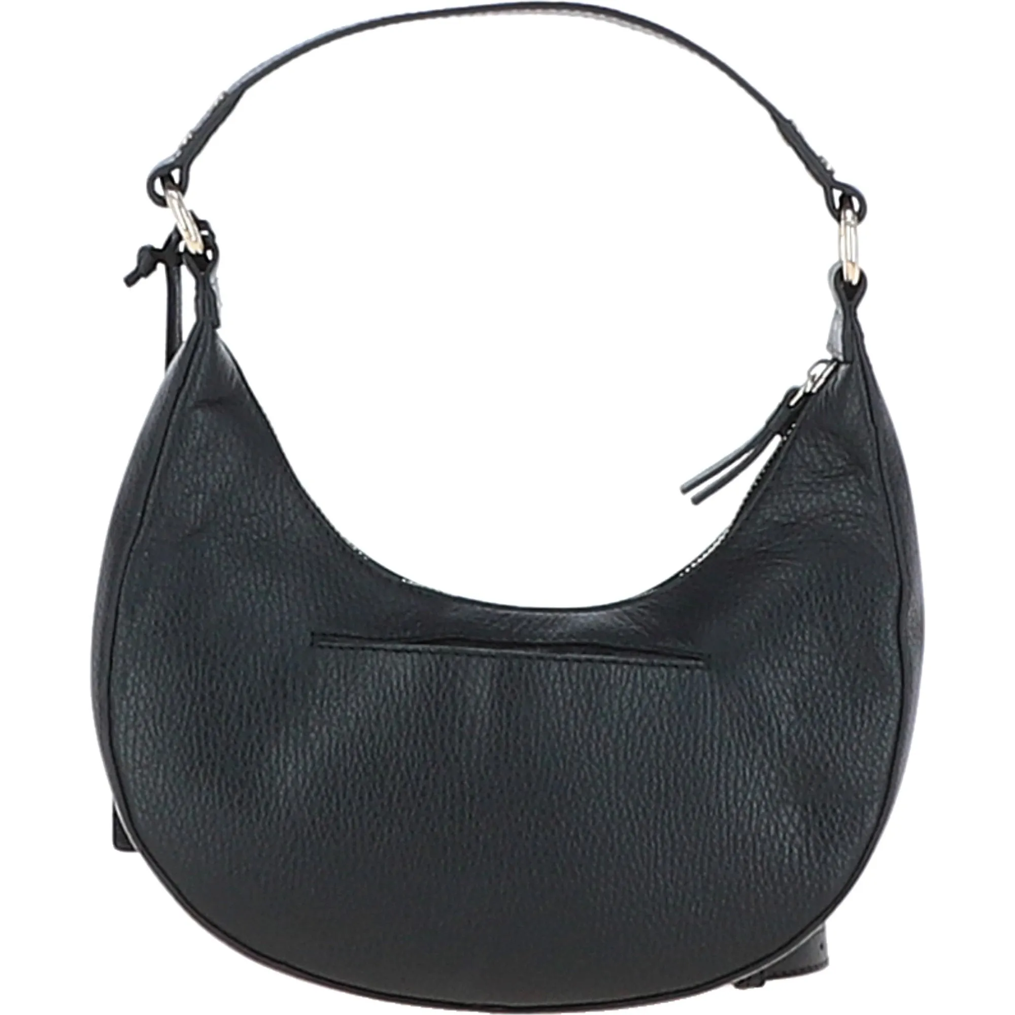 Women's Leather Medium Saddle Shoulder Handbag Black: 63791