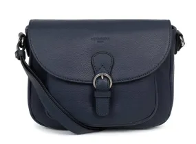 Women's navy hexagonal leather handbag 469992