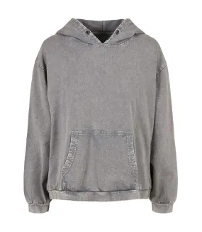 Womens/ladies acid wash oversized hoodie asphalt Build Your Brand