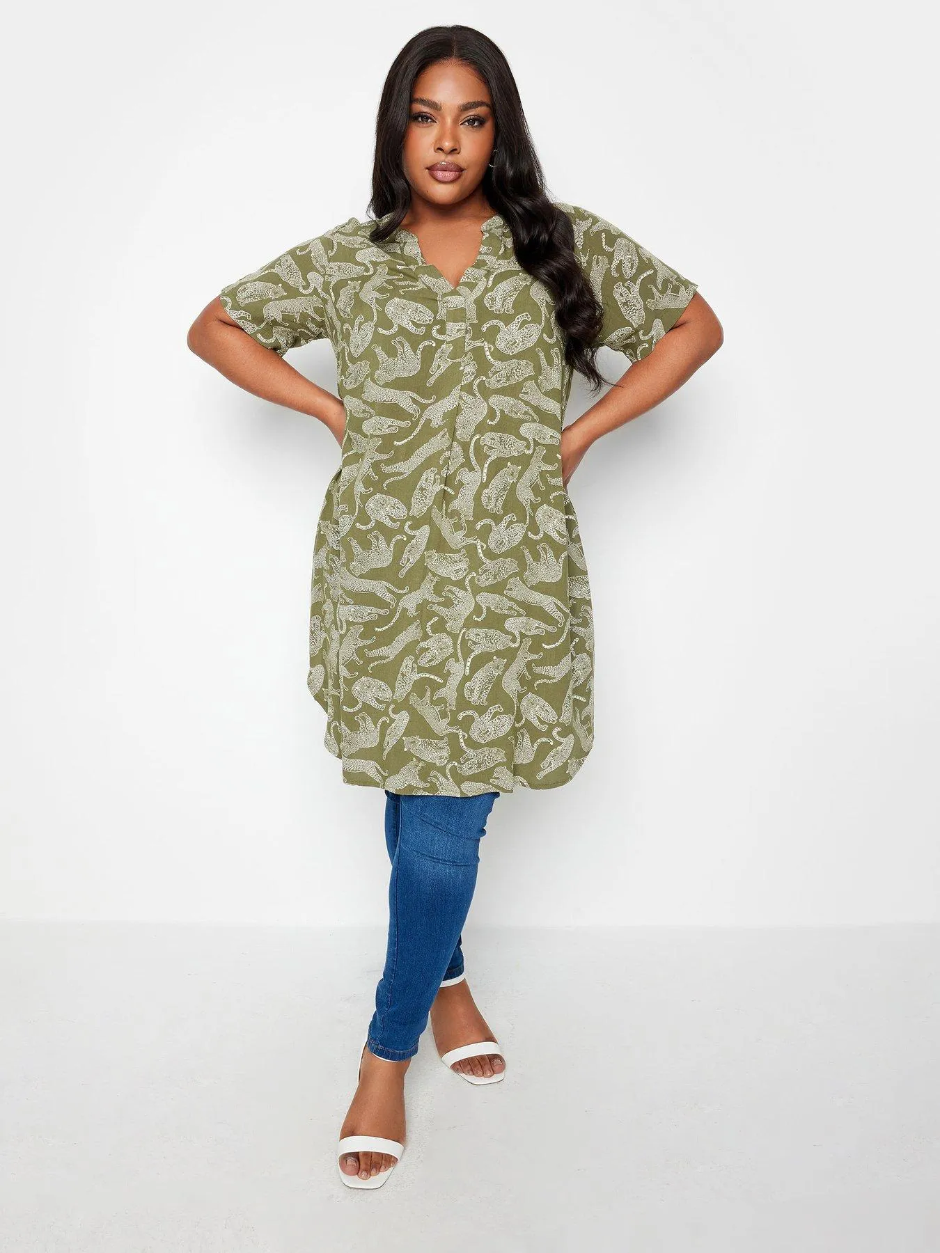 Yours Tunic Dress Aop Leopard